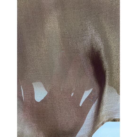 Giorgio Armani Silk Blend Gold Metallic V Neck Popover Top 6 Glamorous Elegant - Picture 4 of 8